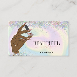 Carte De Visite salon de clous holographe technicienne de clous de