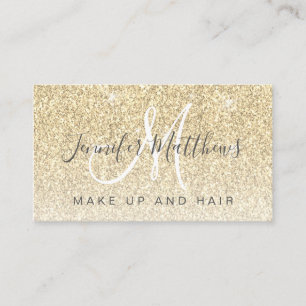 Carte De Visite Salon de coiffure à la mode Gold Parties scintilla