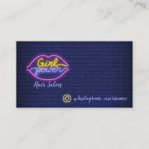 Salon de coiffure au néon Instagram de puissance