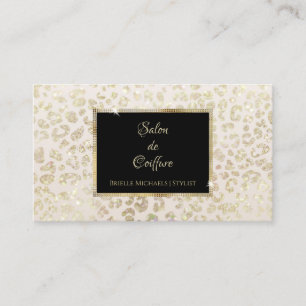 Carte De Visite Salon de coiffure Empreinte de léopard de la Parti