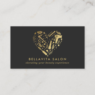 Carte De Visite Salon de coiffure Gold Heart