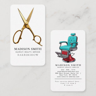 Carte De Visite Salon de coiffure minimaliste Barbershop rustique