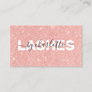 Carte De Visite Salon de coiffure moderne Rose Gold Parties scinti