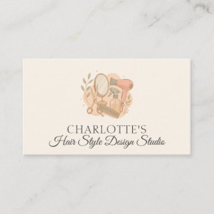 Carte De Visite Salon de coiffure professionnel neutre en beauté