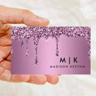 Carte De Visite Salon de coiffure Rose tendance Parties scintillan