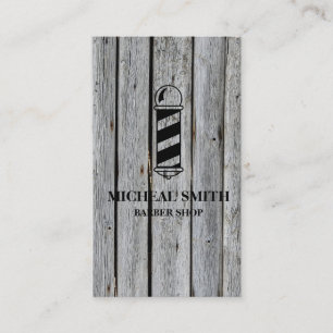 Carte De Visite Salon de coiffure simple moderne en bois rustique