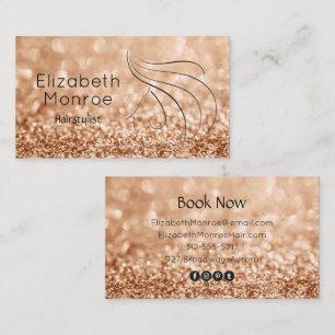 Carte De Visite Salon de coiffure tendance Parties scintillant or