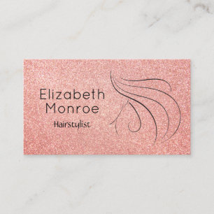 Carte De Visite Salon de coiffure tendance Rose Gold Parties scint