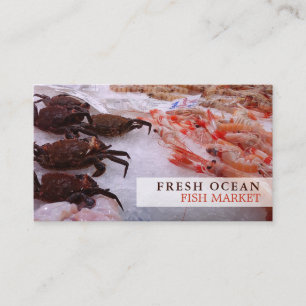 Carte De Visite Salon De Fruits De Mer, Pêcheur/Épouse, Marché Aux