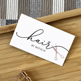 Carte De Visite Salon de la styliste Rose de ciseaux d'or Typograp