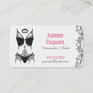 Carte De Visite Salon de lingerie élégant et sur mesure