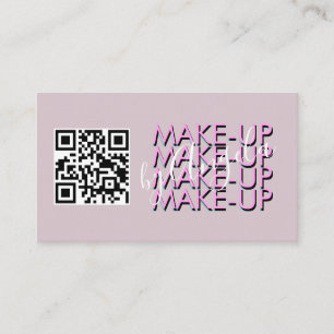 Carte De Visite Salon de maquillage Code QR Script rose noir