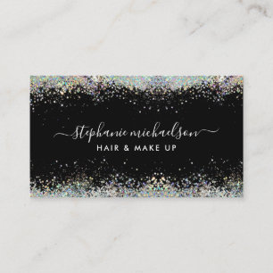 Carte De Visite Salon de maquillage de Parties scintillant hologra