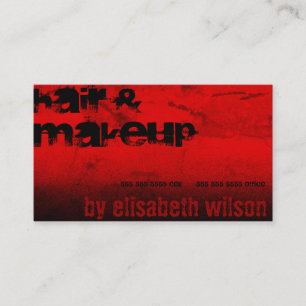 Carte De Visite Salon de maquillage élégant Black Red Ombre