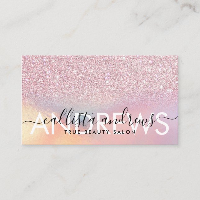 Carte De Visite Salon de maquillage tendance Pink Ombre (Devant)