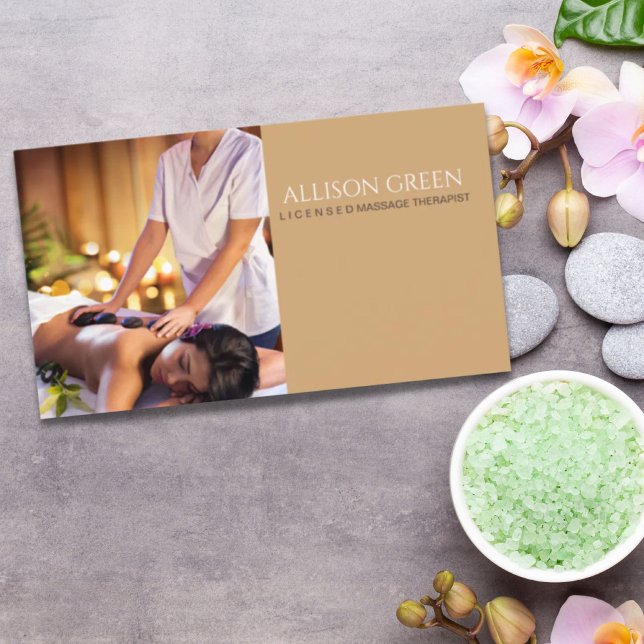 Carte De Visite Salon de massage SPA de beauté Acupression Hot Sto (Beauty SPA Acupressure Hot Stone Massage Salon Business Card)