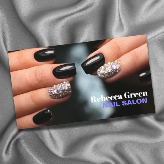 Carte De Visite Salon de ongles de beauté manucure tendance (Trendy beauty manicurist nail artist nail salon business card)