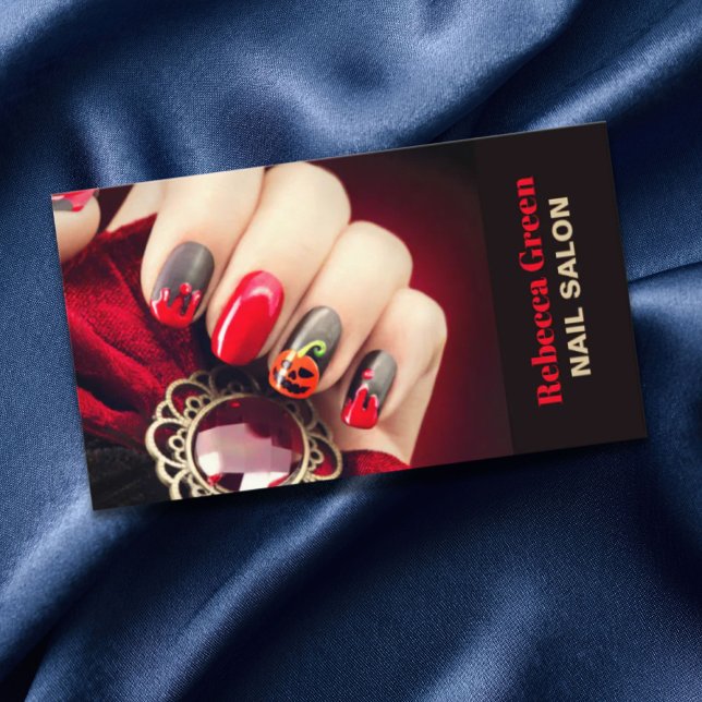 Carte De Visite Salon de ongles de beauté manucure tendance (Trendy beauty manicurist nail artist nail salon business card)