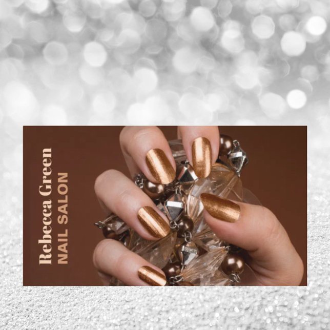 Carte De Visite Salon de ongles de beauté manucure tendance (Trendy beauty manicurist nail artist nail salon business card)