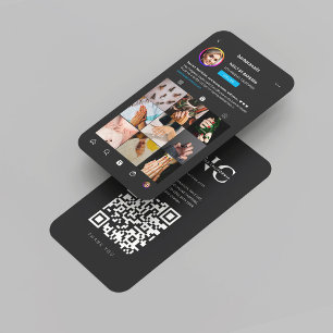 Carte De Visite Salon de ongles moderne Monogramme Instagram