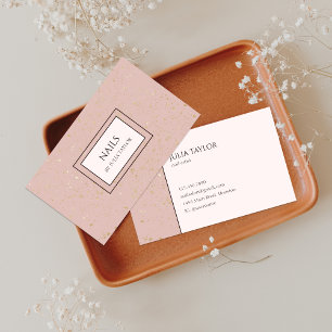 Carte De Visite Salon de ongles rose simple Pastel Manicuriste