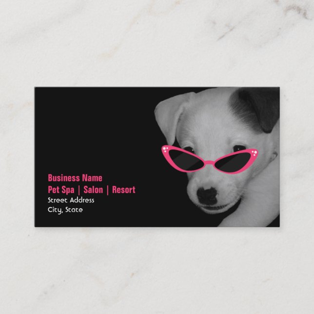 Carte De Visite Salon de spa d'animal familier - chien avec les (Devant)