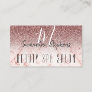 Carte De Visite Salon de SPA pour cheveux rose pailleté girly glam