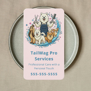 Carte De Visite Salon de Toilettage pour Chiens Heureux Boutique d