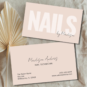 Carte De Visite Salon des artistes ongles Typographie rose