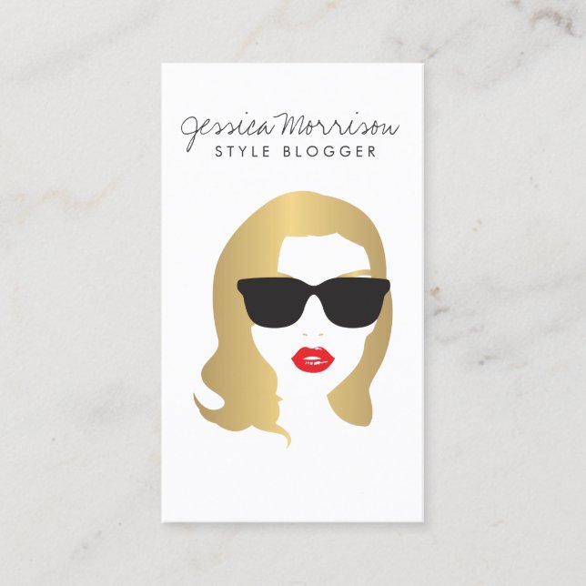 Carte De Visite Salon des cheveux, Blogger de style, Beauté Girl G (Devant)