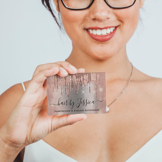 Carte De Visite Salon des cheveux Coiffeur Nails Maquillage Rose g (Créateur téléchargé)