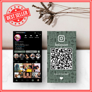 Carte De Visite Salon des cheveux Instagram Sage Green Médias so