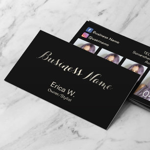Carte De Visite Salon des cheveux Social Media Photo Beauté person