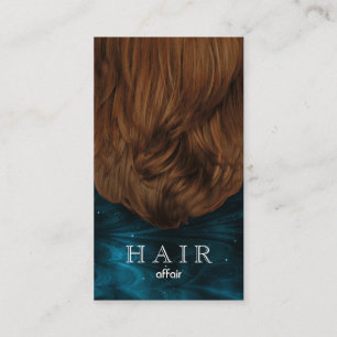 Carte De Visite Salon des cheveux Wavy Turquoise Bleu Noir