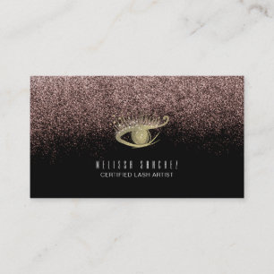 Carte De Visite Salon des Eyelashes Or Faux Noir