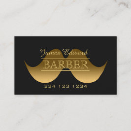 Carte De Visite Salon des hommes de Mustache Barber Gold Modern