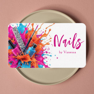Carte De Visite Salon d'onglerie Electric Rebel Multi-Color Splash