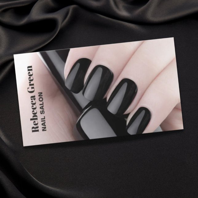 Carte De Visite Salon d'ongles de beauté moderne manicuriste (Modern beauty manicurist nail artist nail salon business card)