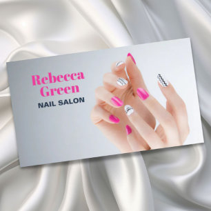 Carte De Visite Salon d'ongles de beauté moderne manicuriste