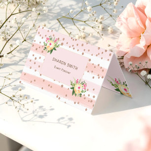 Carte De Visite Salon d'or Rose Parties scintillant rose