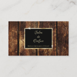 Carte De Visite Salon en Bois Rustique Noir