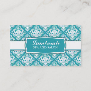 Carte De Visite Salon floral de motif de damassé professionnelle