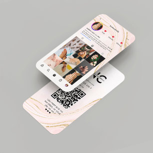 Carte De Visite Salon moderne à ongles Instagram Parties scintilla