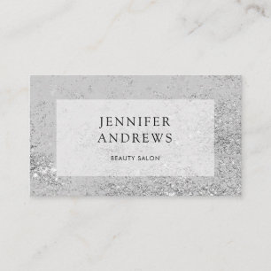 Carte De Visite Salon moderne de Parties scintillant en argent