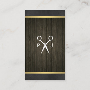 Carte De Visite Salon moderne Shears Toile de bois Monogramme de f