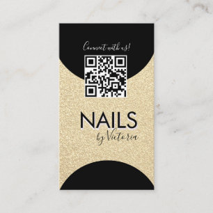 Carte De Visite Salon Nail Beauté Artiste QR Code Faux Parties sci