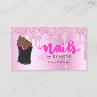 Carte De Visite Salon Nail Tech Parties scintillant de séchage de 