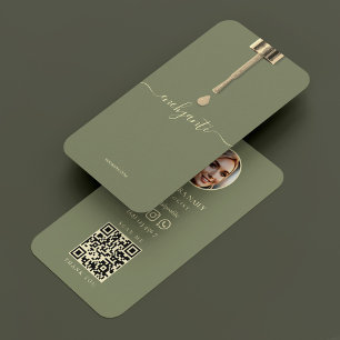 Carte De Visite Salon Nail Tech Sage Minimal