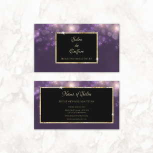 Carte De Visite Salon Paillettes Violettes