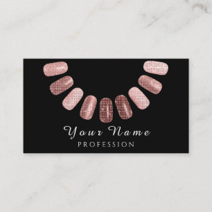 Carte De Visite Salon professionnel Nails Manicurist Rose noir